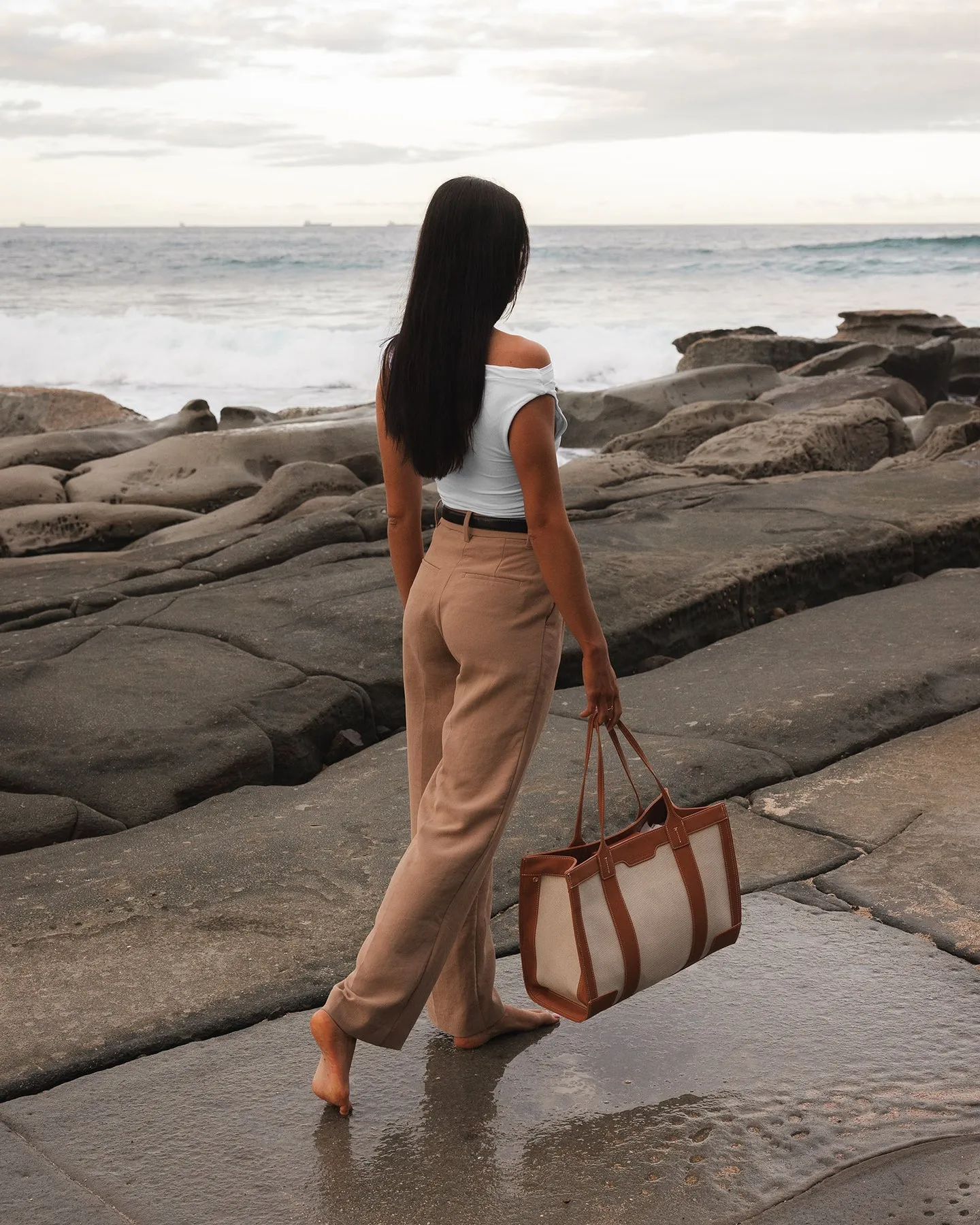 Louenhide Toorak Canvas Tote Bag Natural Tan