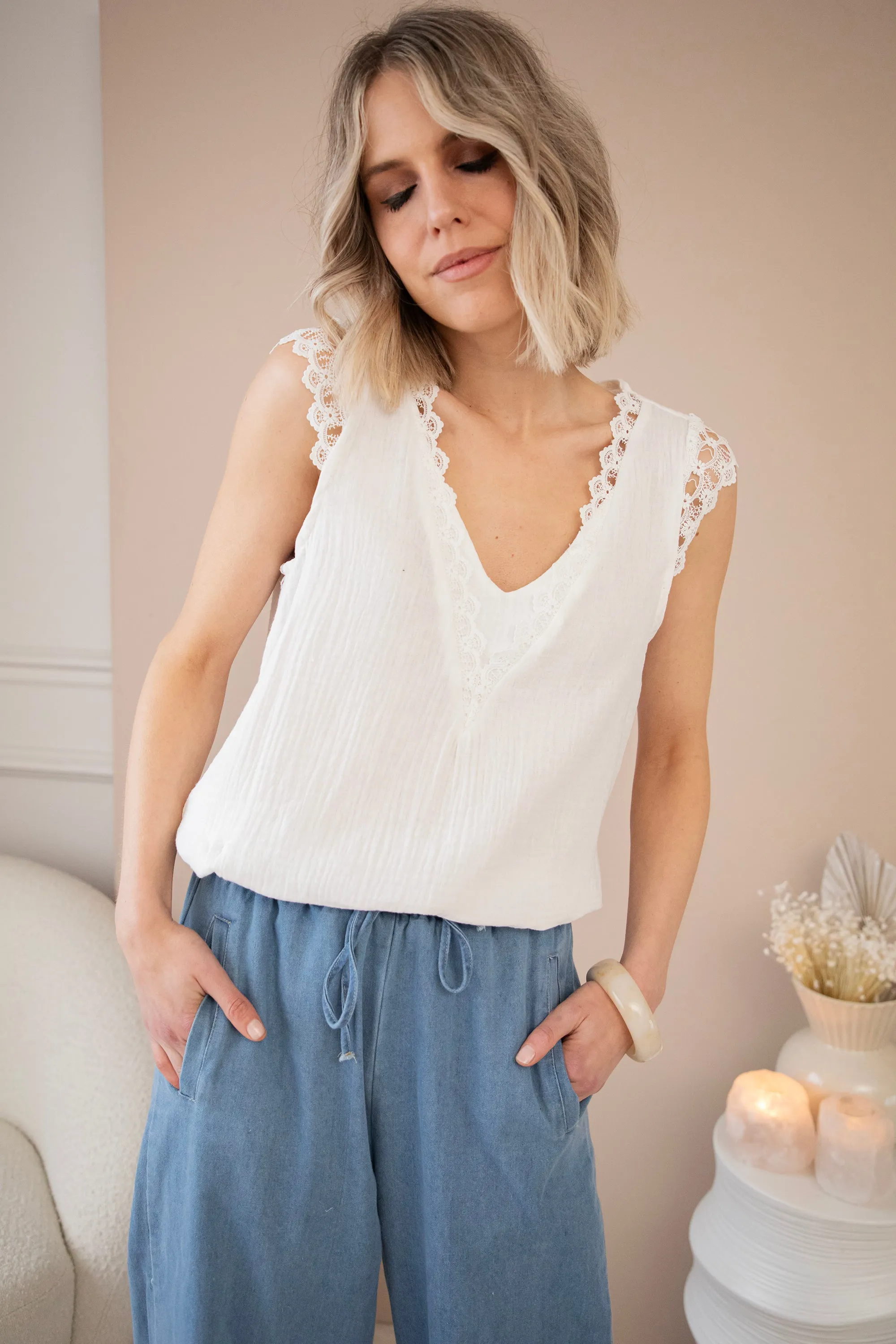 Love The Lace & Tetra White - Top