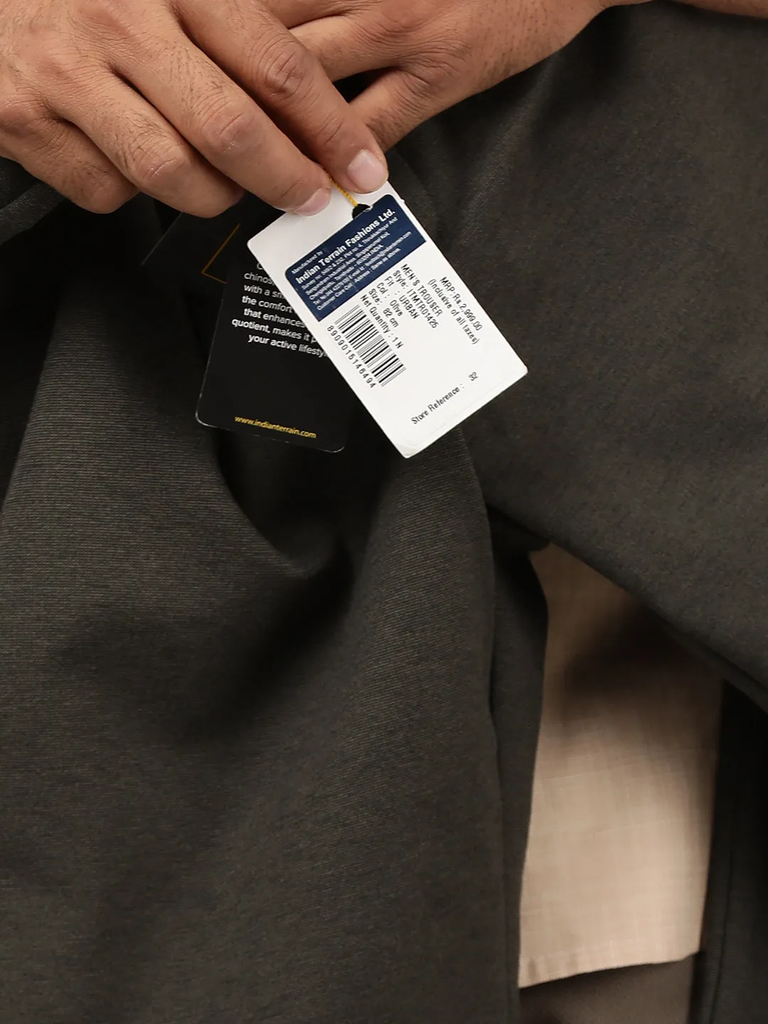 Men Urban Fit Polyester Blend Trouser