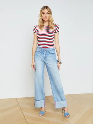 Miley Cuffed Wide-Leg Jean