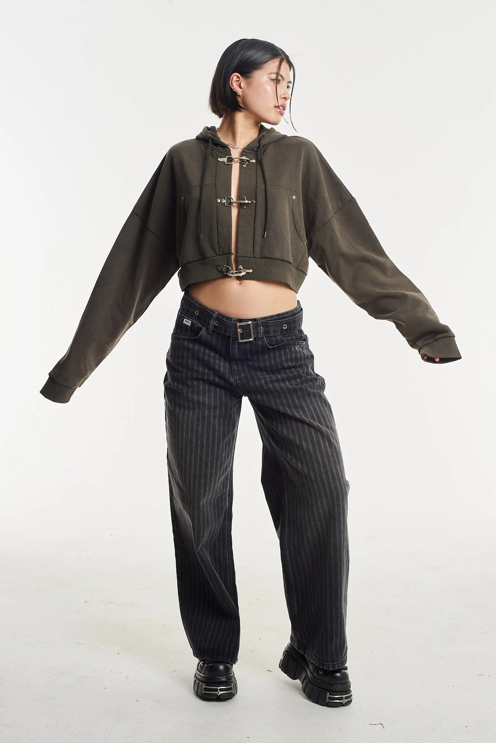 Mobster Charcoal Pinstripe Release Jeans