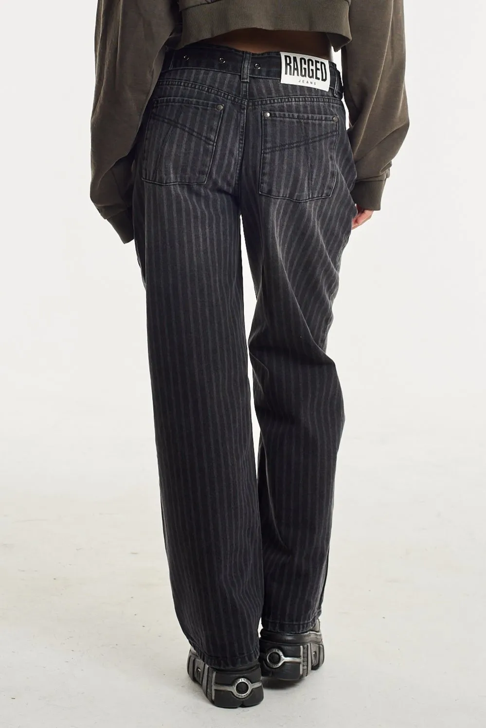 Mobster Charcoal Pinstripe Release Jeans