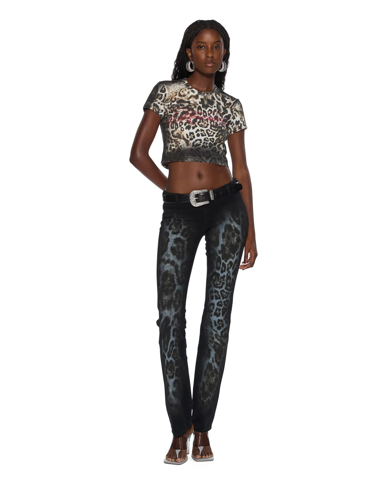 MOWALOLA JEAN BLACK CHEETAH