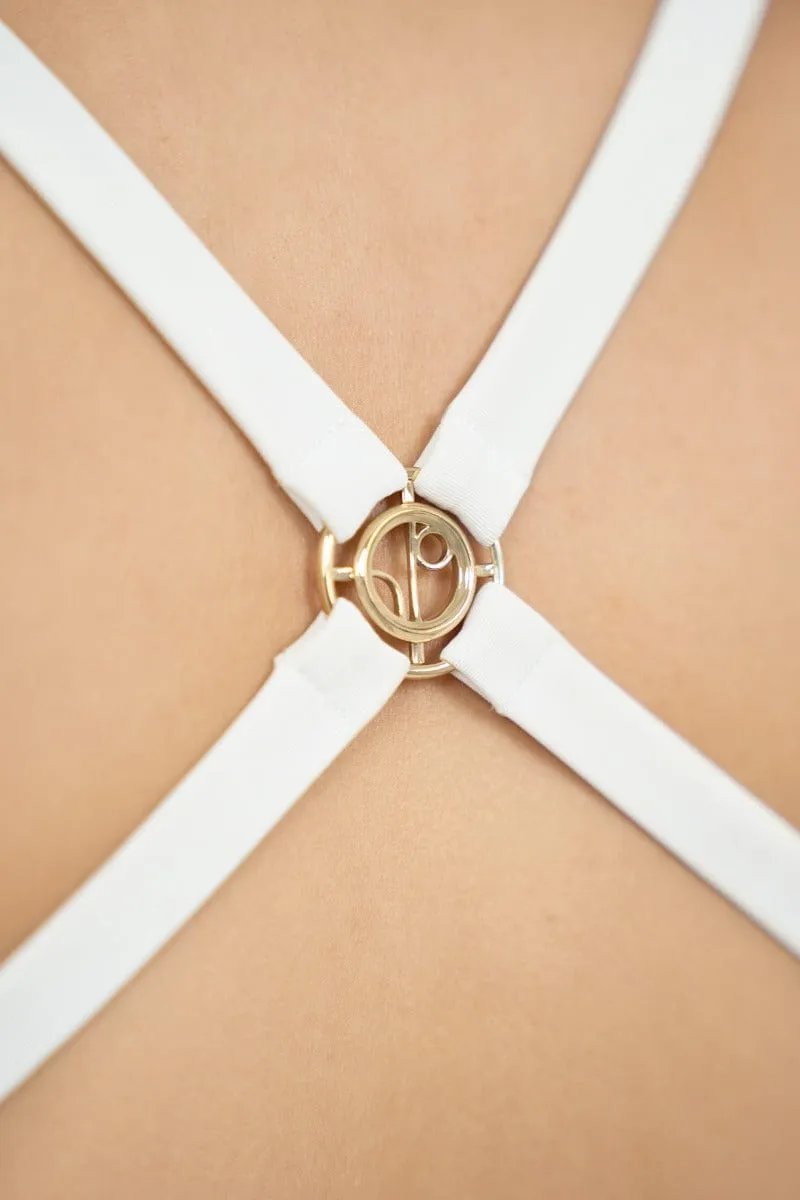 Mykonos ECONYL® Yarn Cross Back Swimsuit | Sand