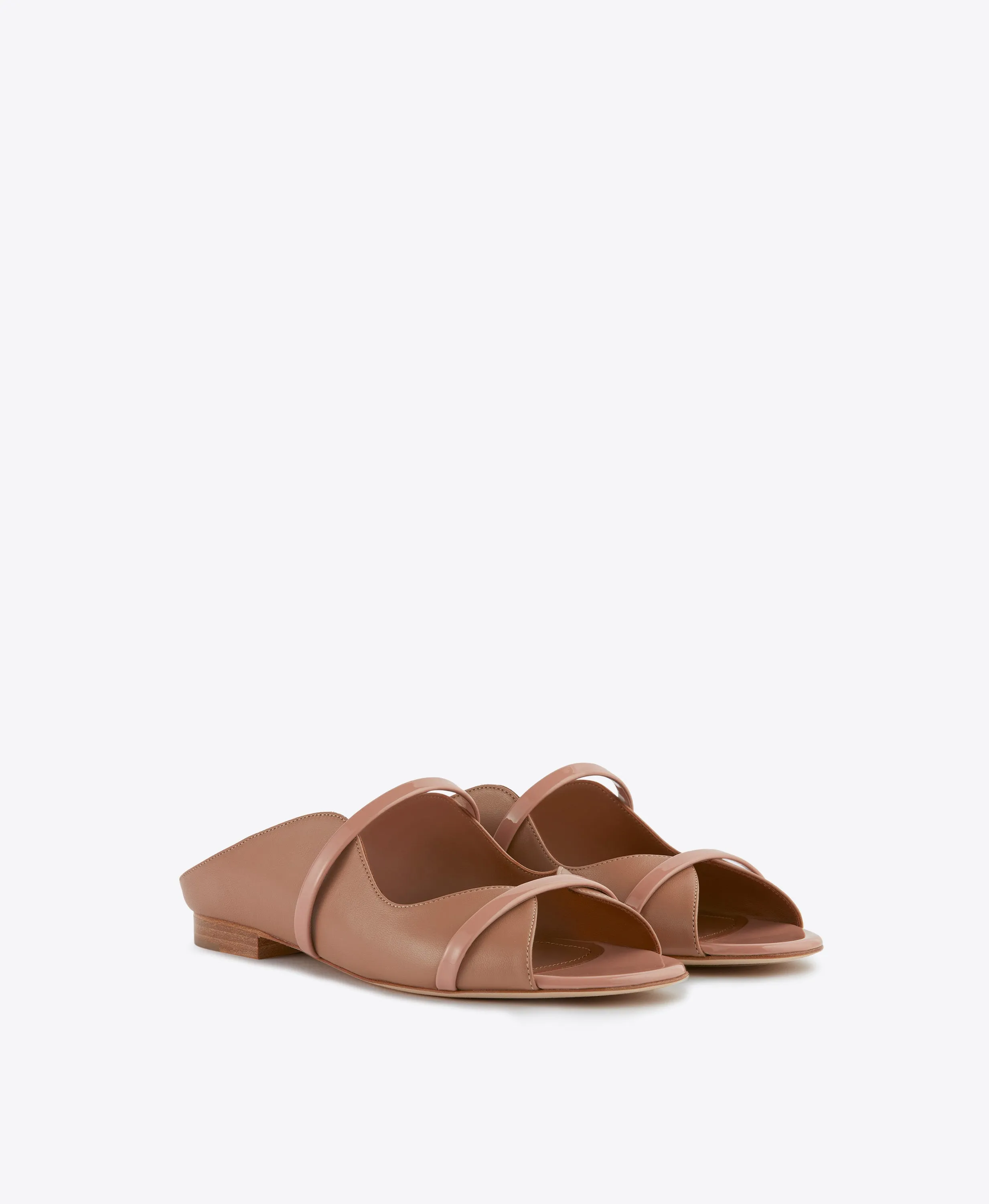 Norah Blush Leather Flat Sandals