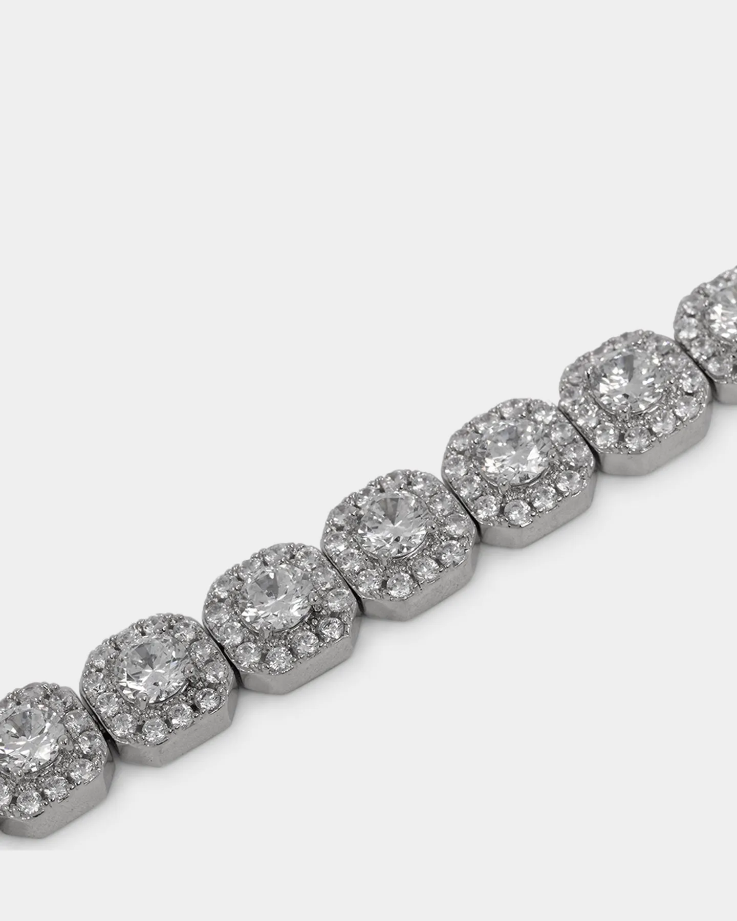 NXS Clustered Tennis Bracelet Iced White Gold