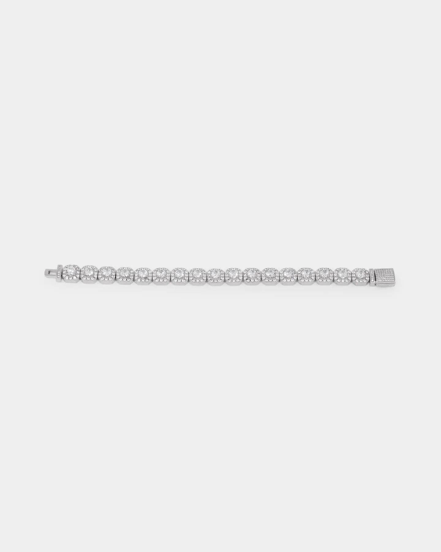 NXS Clustered Tennis Bracelet Iced White Gold