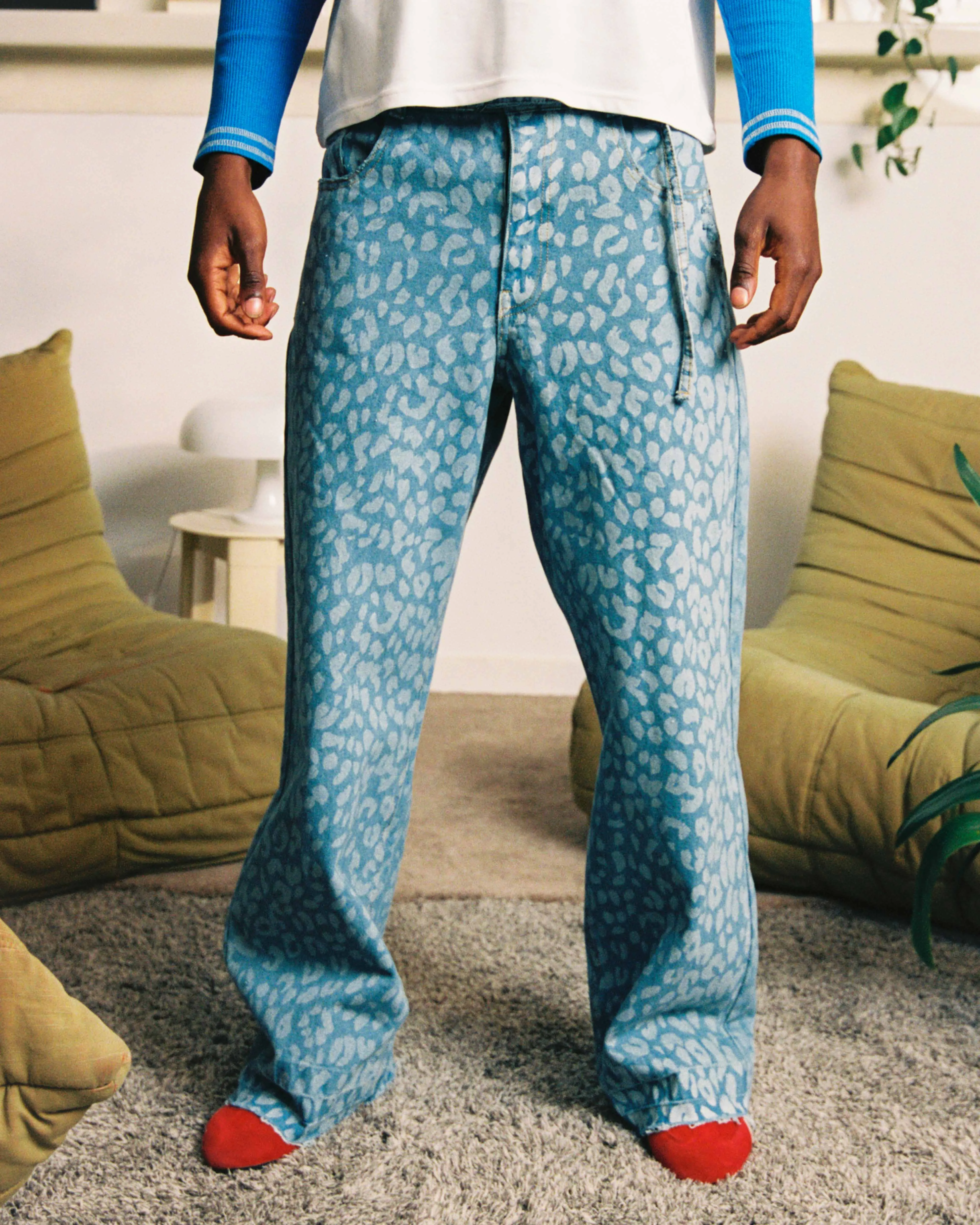 Old Baggy Jeans Animal Print