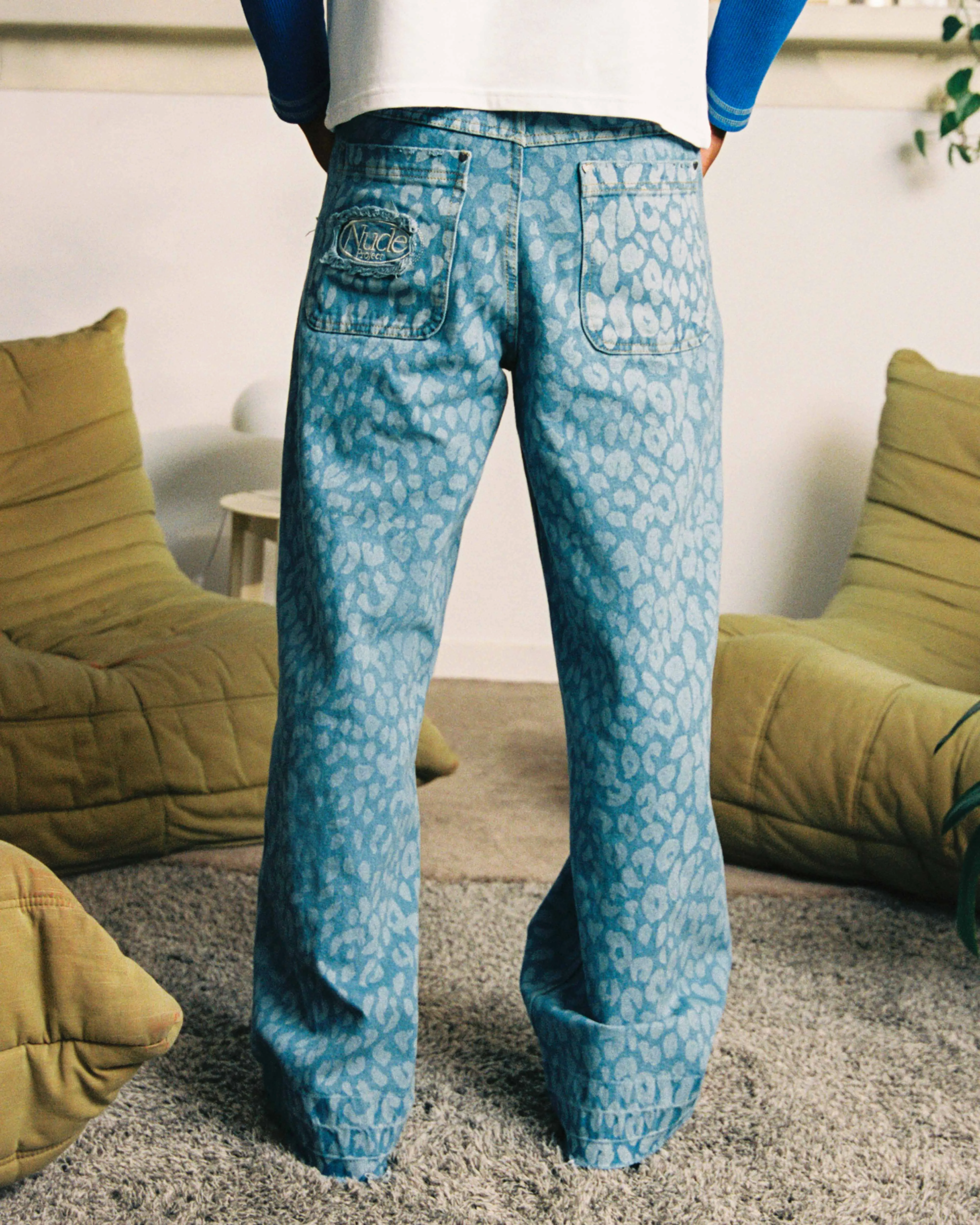 Old Baggy Jeans Animal Print