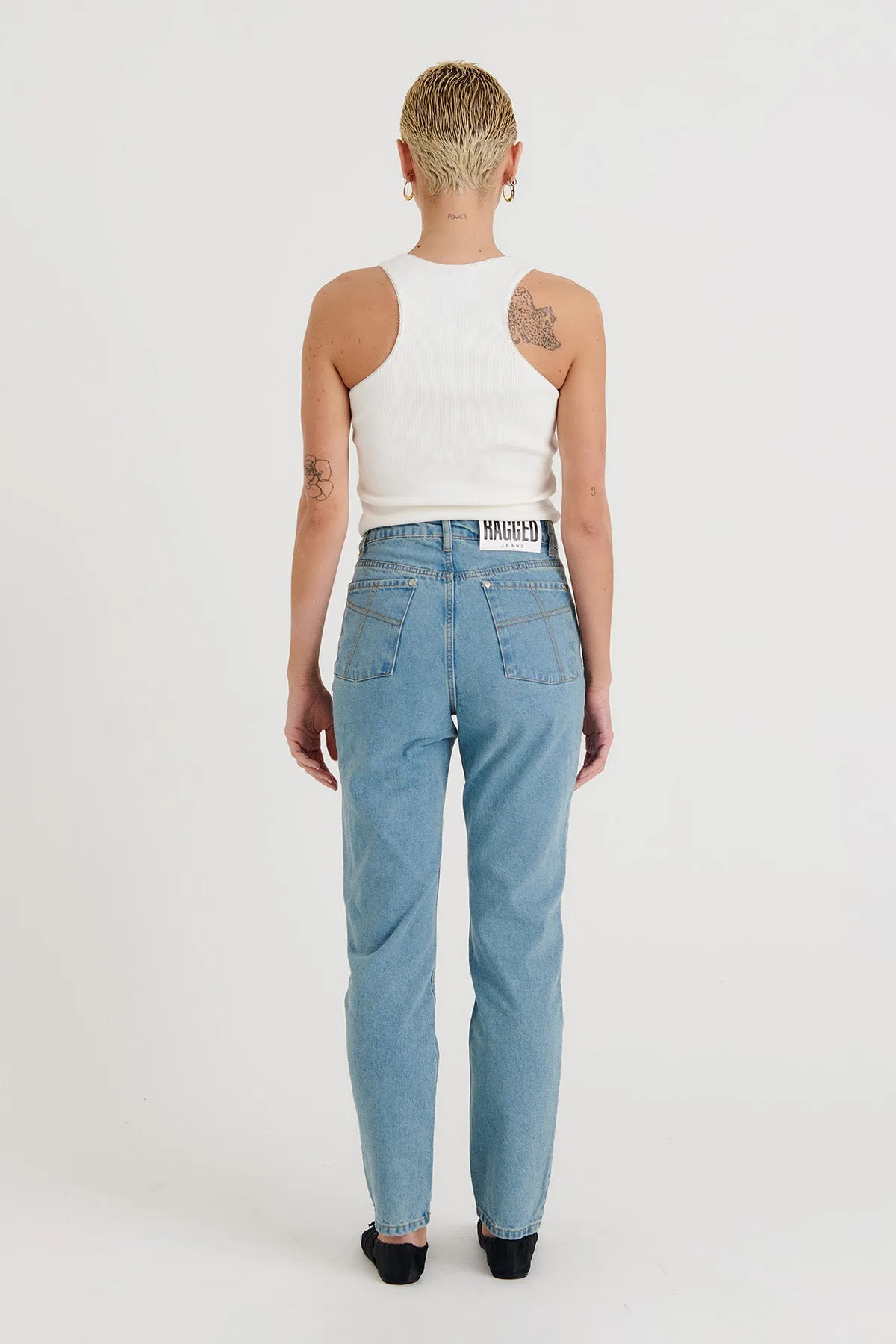 Organic Cougar Mom Jeans Light Blue