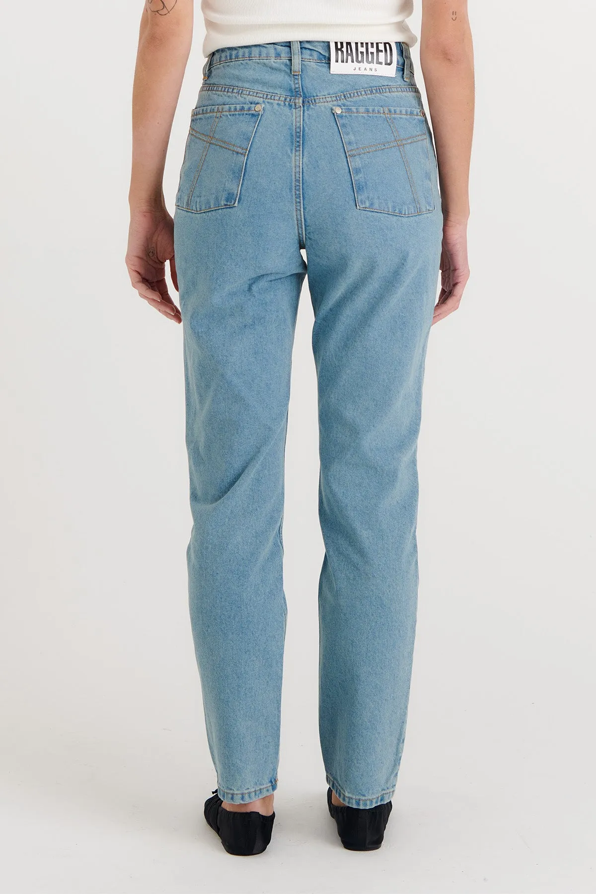 Organic Cougar Mom Jeans Light Blue