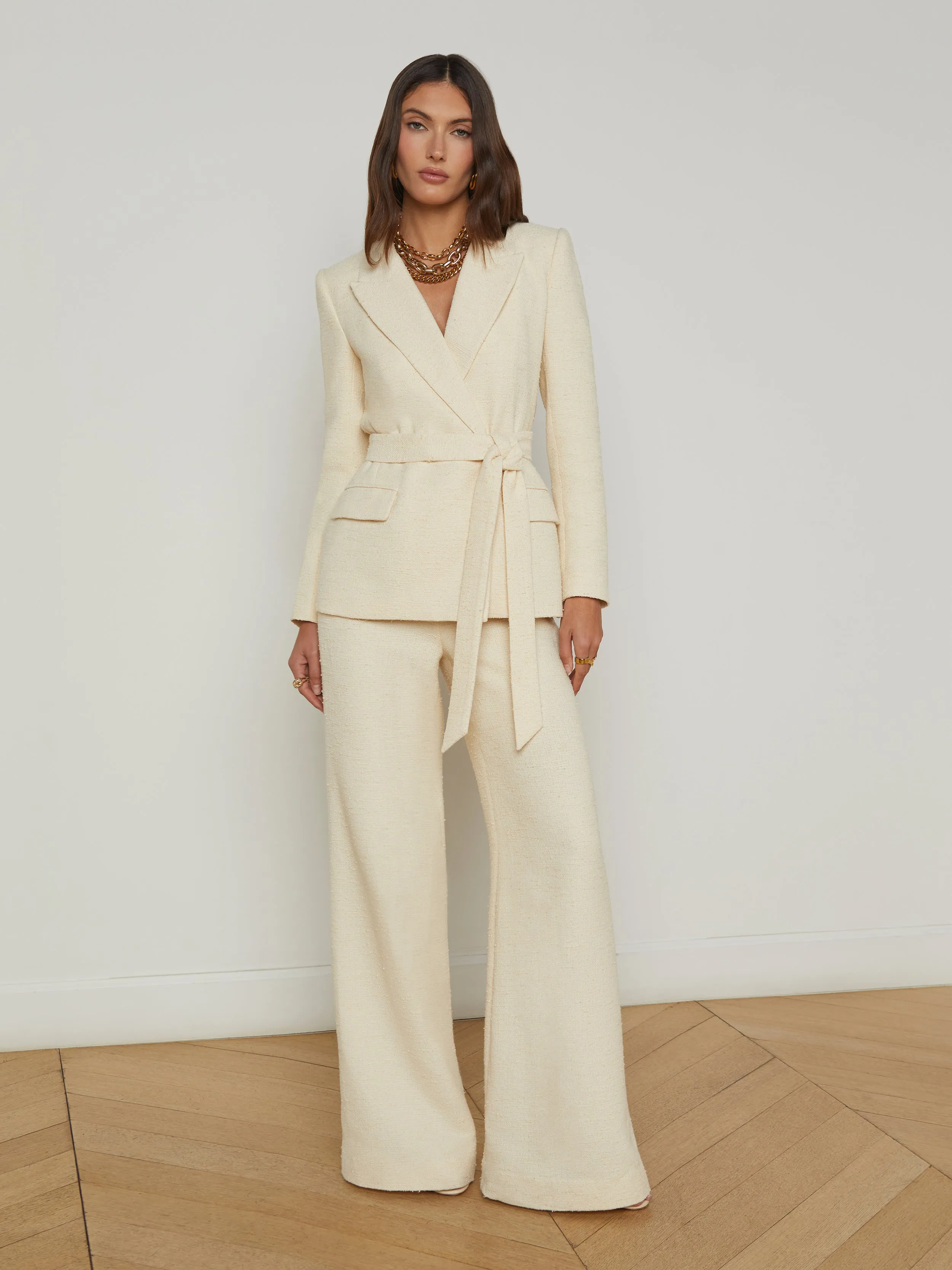 Pilar Tweed Wide-Leg Pant