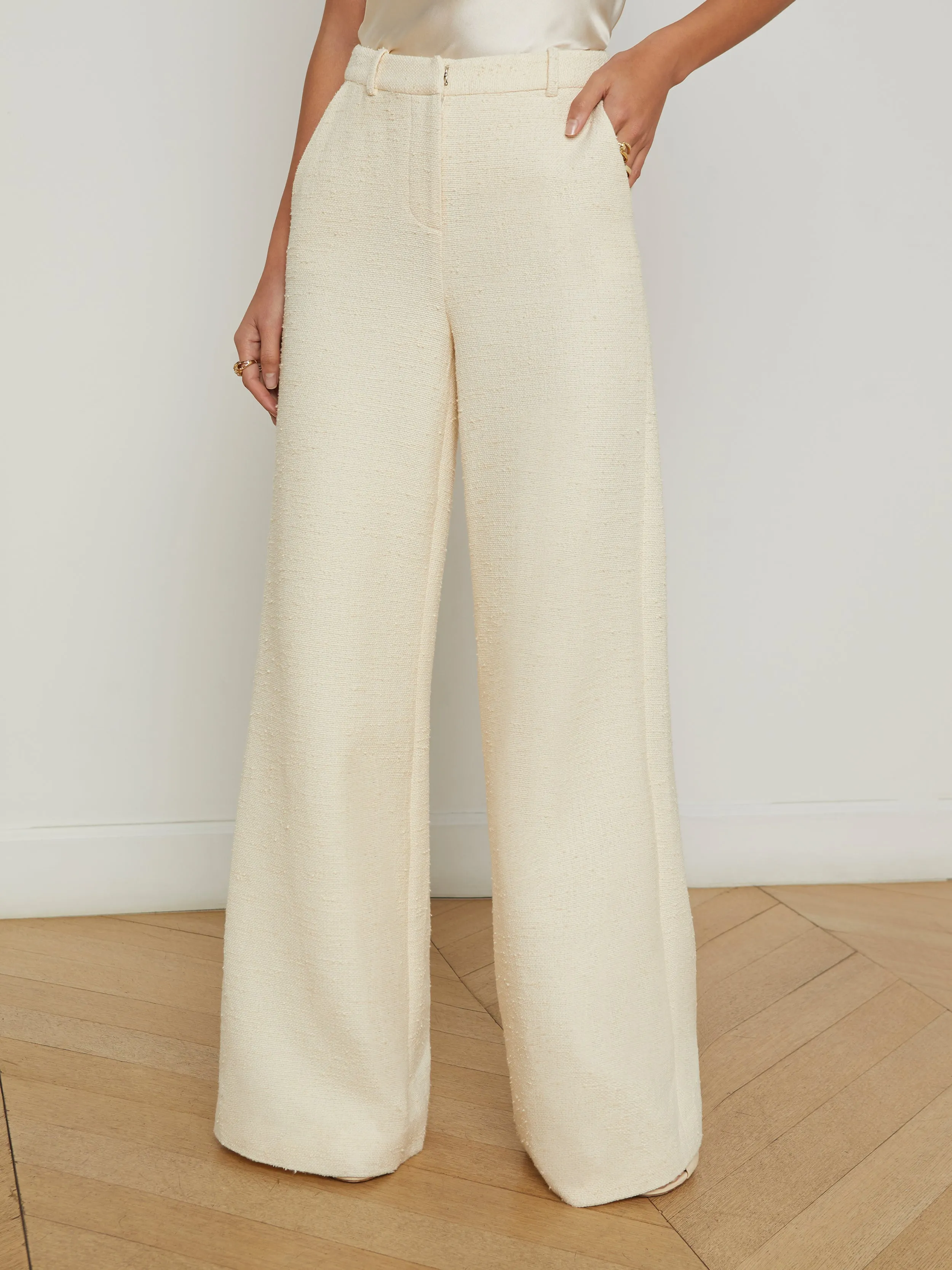 Pilar Tweed Wide-Leg Pant
