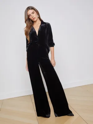 Pilar Velvet Wide-Leg Pant