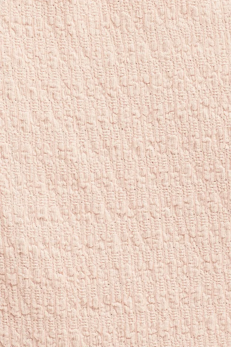 Pink Textured Mini Skirt