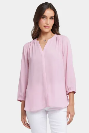 Pintuck Blouse - Pink Nectar
