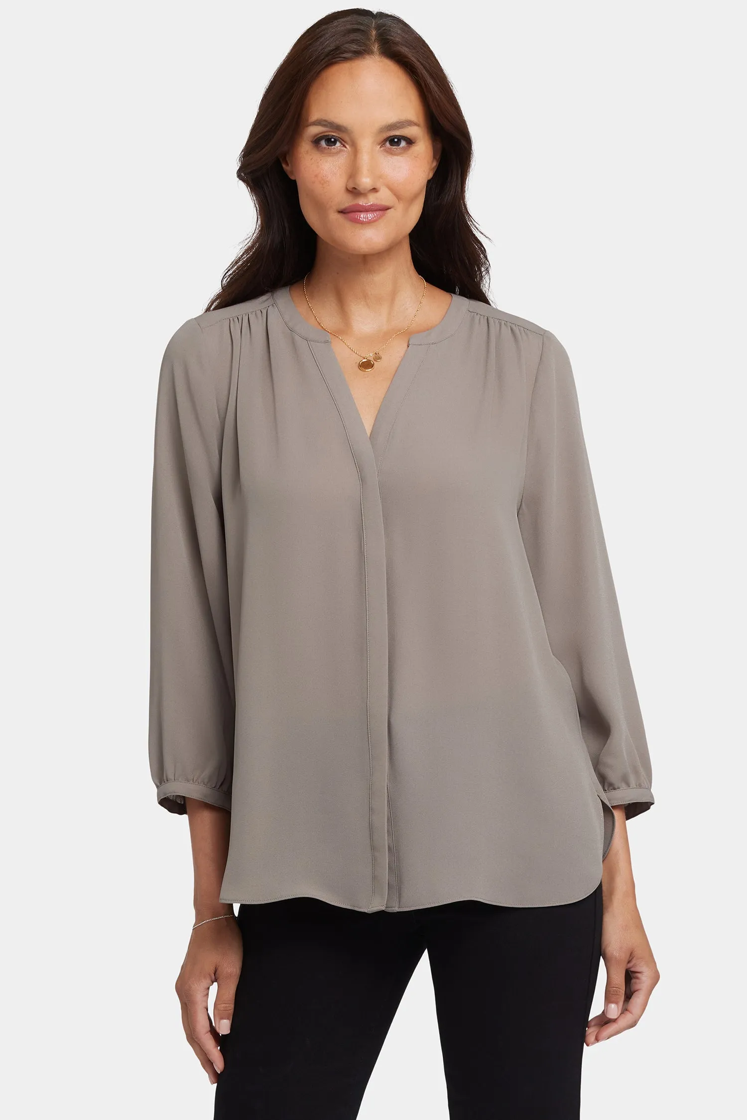 Pintuck Blouse - Saddlewood