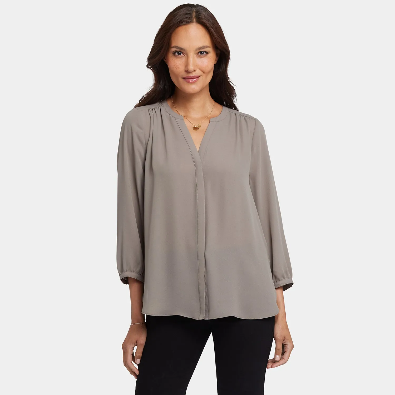 Pintuck Blouse - Saddlewood