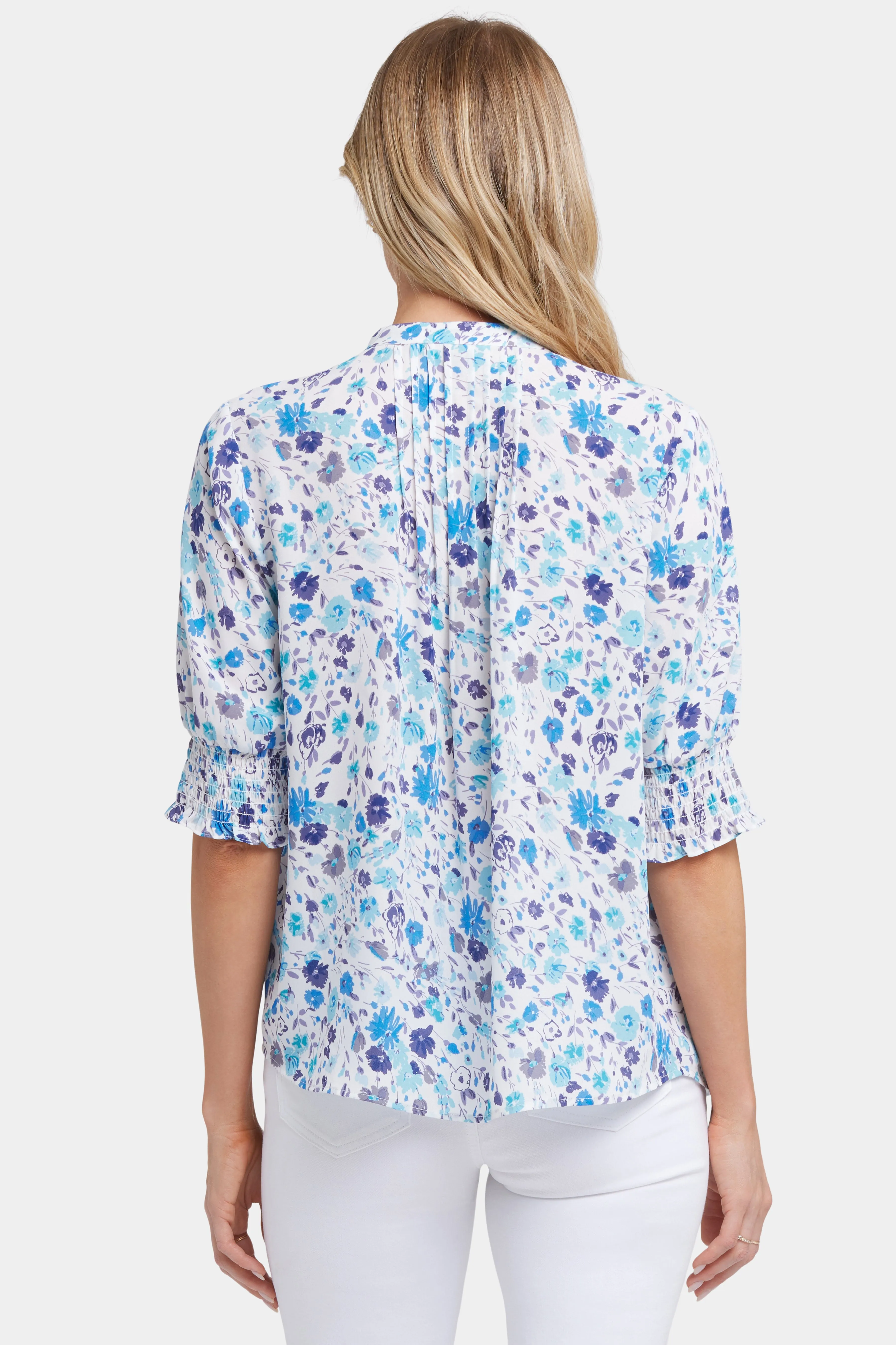 Pleated Short Sleeved Blouse - Jimena Garden