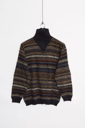 Quarter zip multiknit sweater (M)