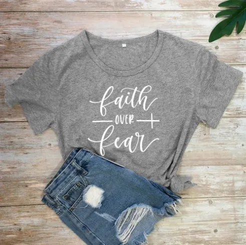 "Faith Over Fear" Christian T-Shirt for Women