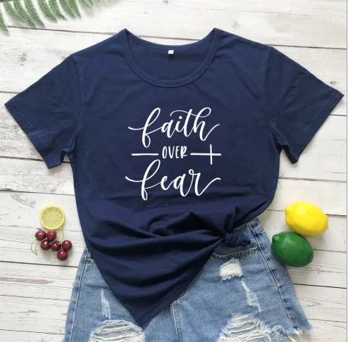 "Faith Over Fear" Christian T-Shirt for Women