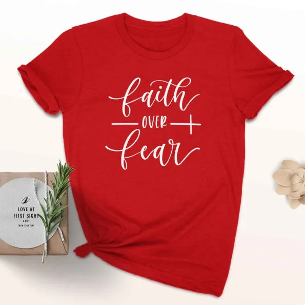 "Faith Over Fear" Christian T-Shirt for Women
