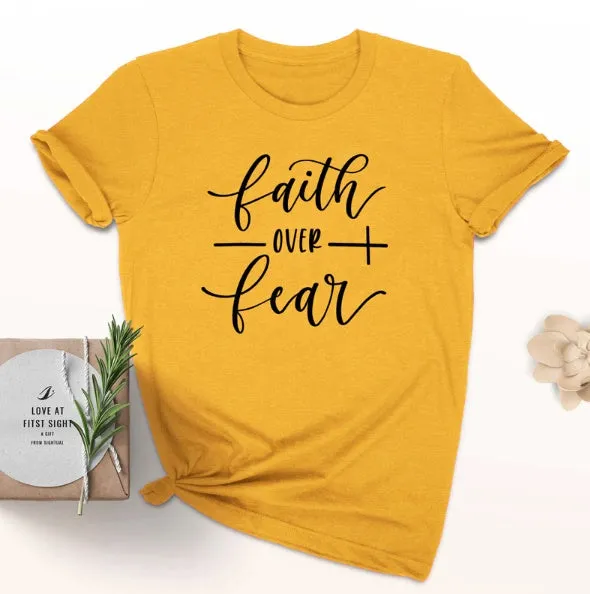 "Faith Over Fear" Christian T-Shirt for Women