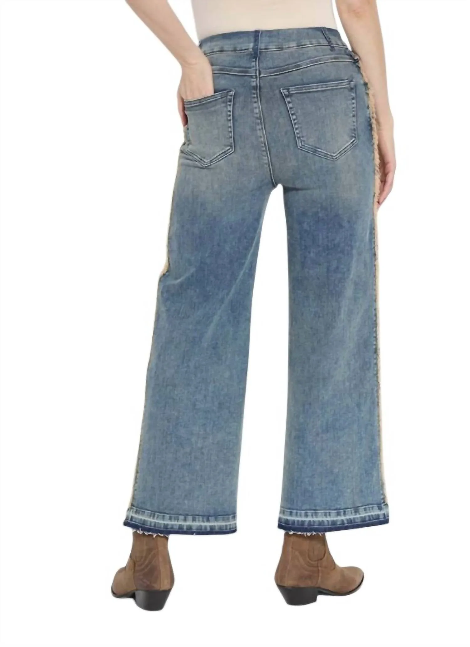 "holding Power" Era Wide Leg Premium Denim Jeans In Nutshell Dye Midwash