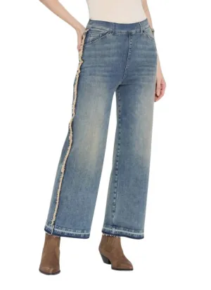 "holding Power" Era Wide Leg Premium Denim Jeans In Nutshell Dye Midwash