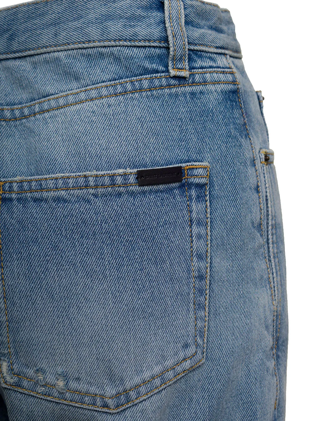 Saint Laurent Buttoned Detailed High Waist Jeans