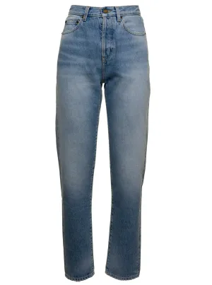 Saint Laurent Buttoned Detailed High Waist Jeans