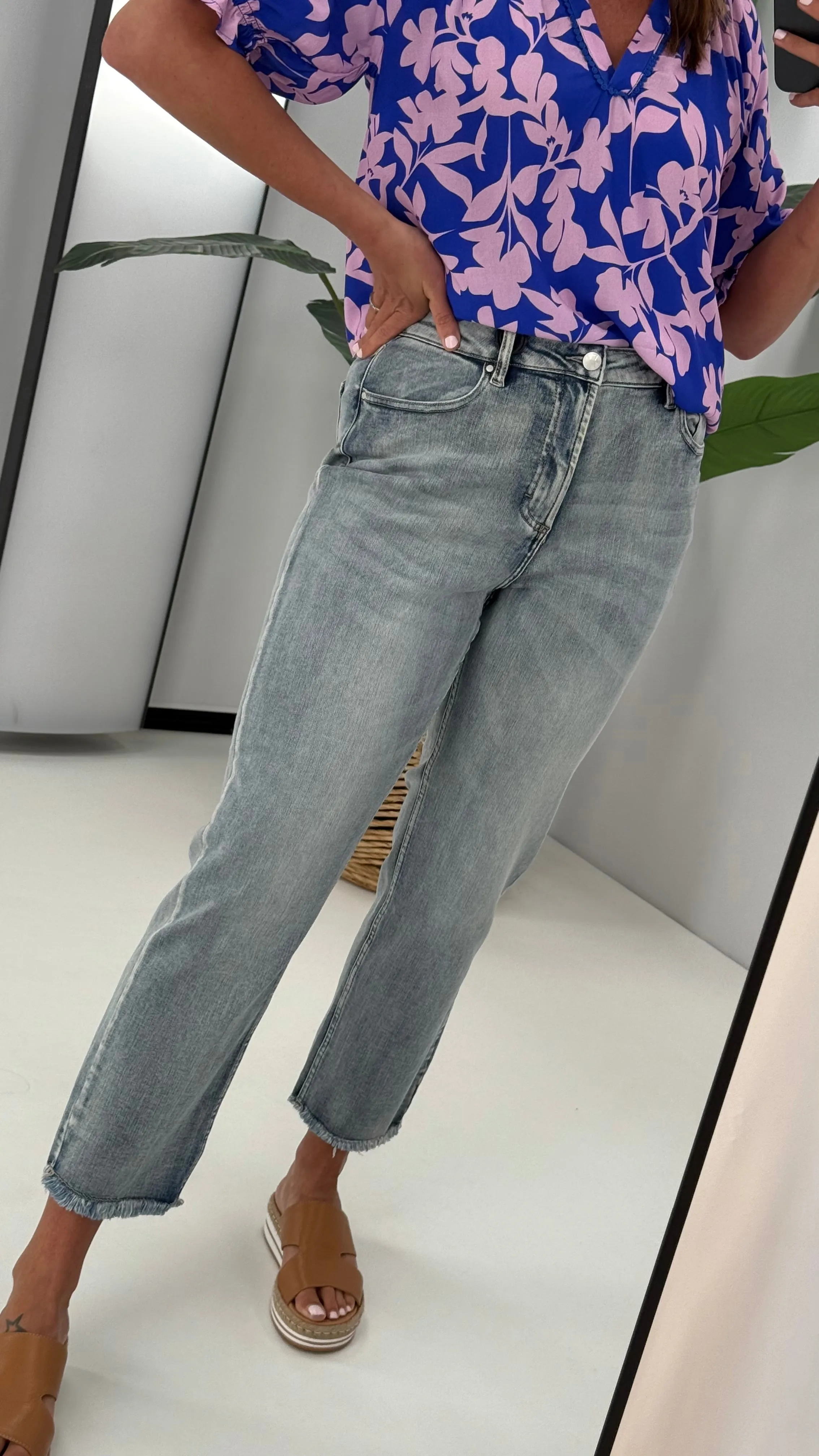 Shine On Label Asher Straight Leg Jean Indigo