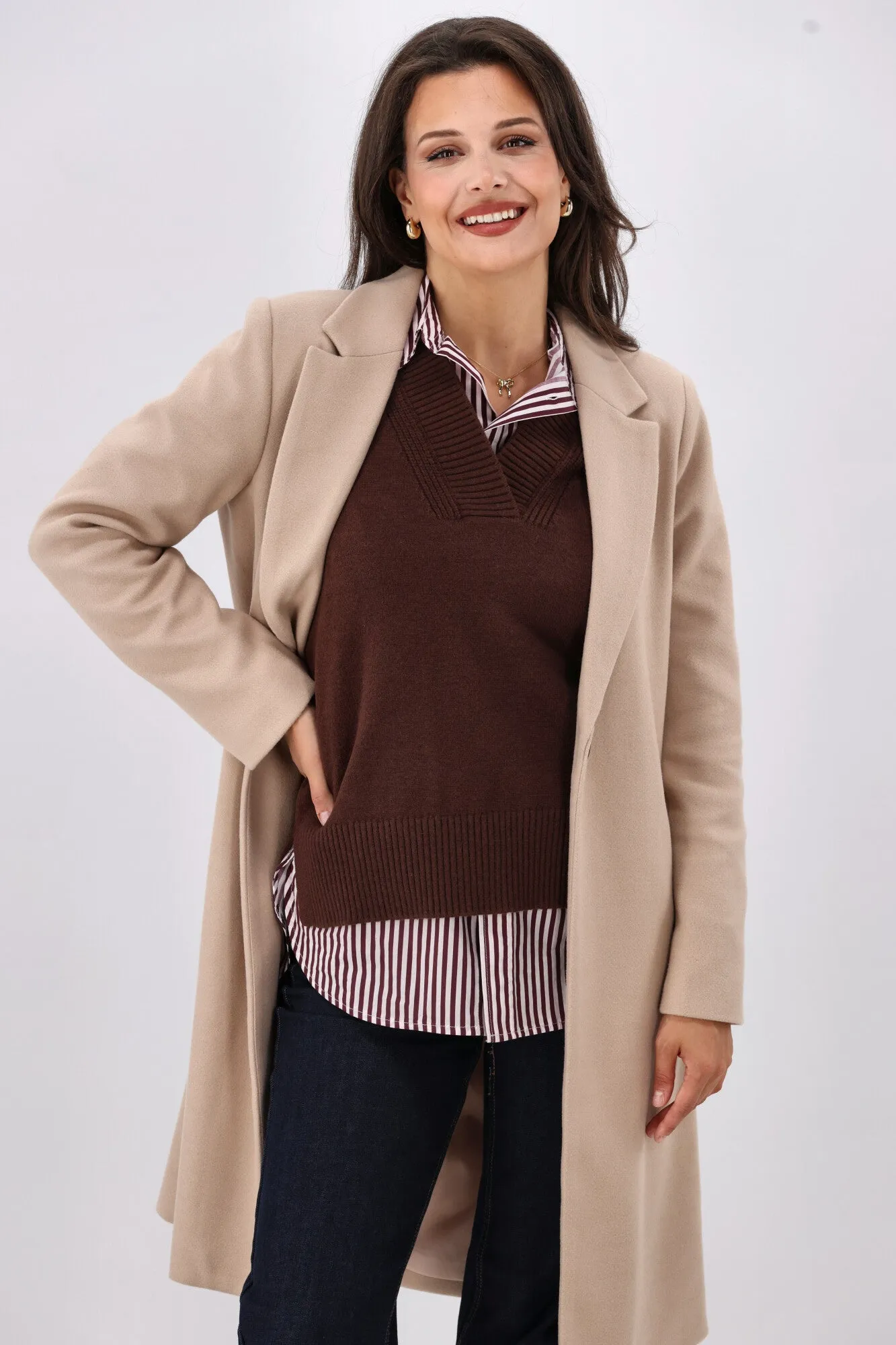 Shine On Label Elise Knitted Vest Chocolate
