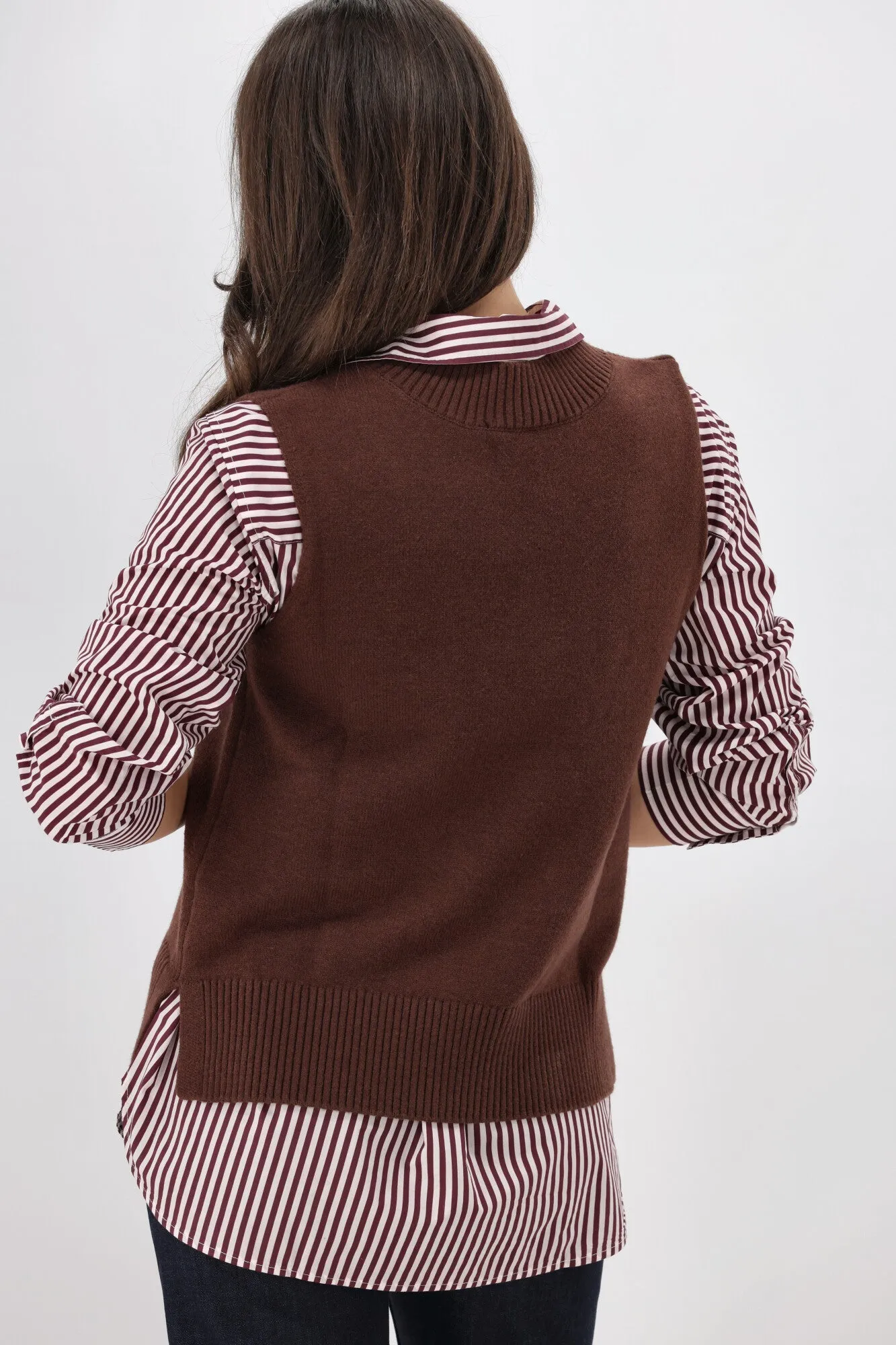 Shine On Label Elise Knitted Vest Chocolate