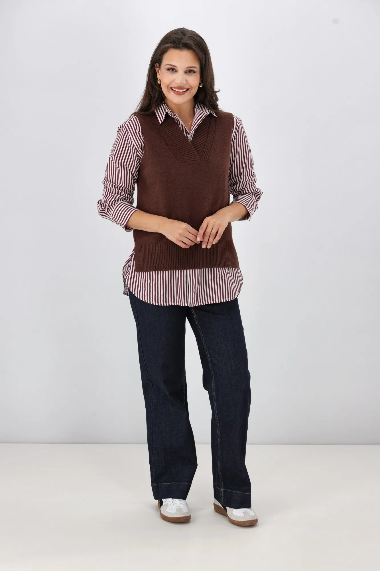 Shine On Label Elise Knitted Vest Chocolate