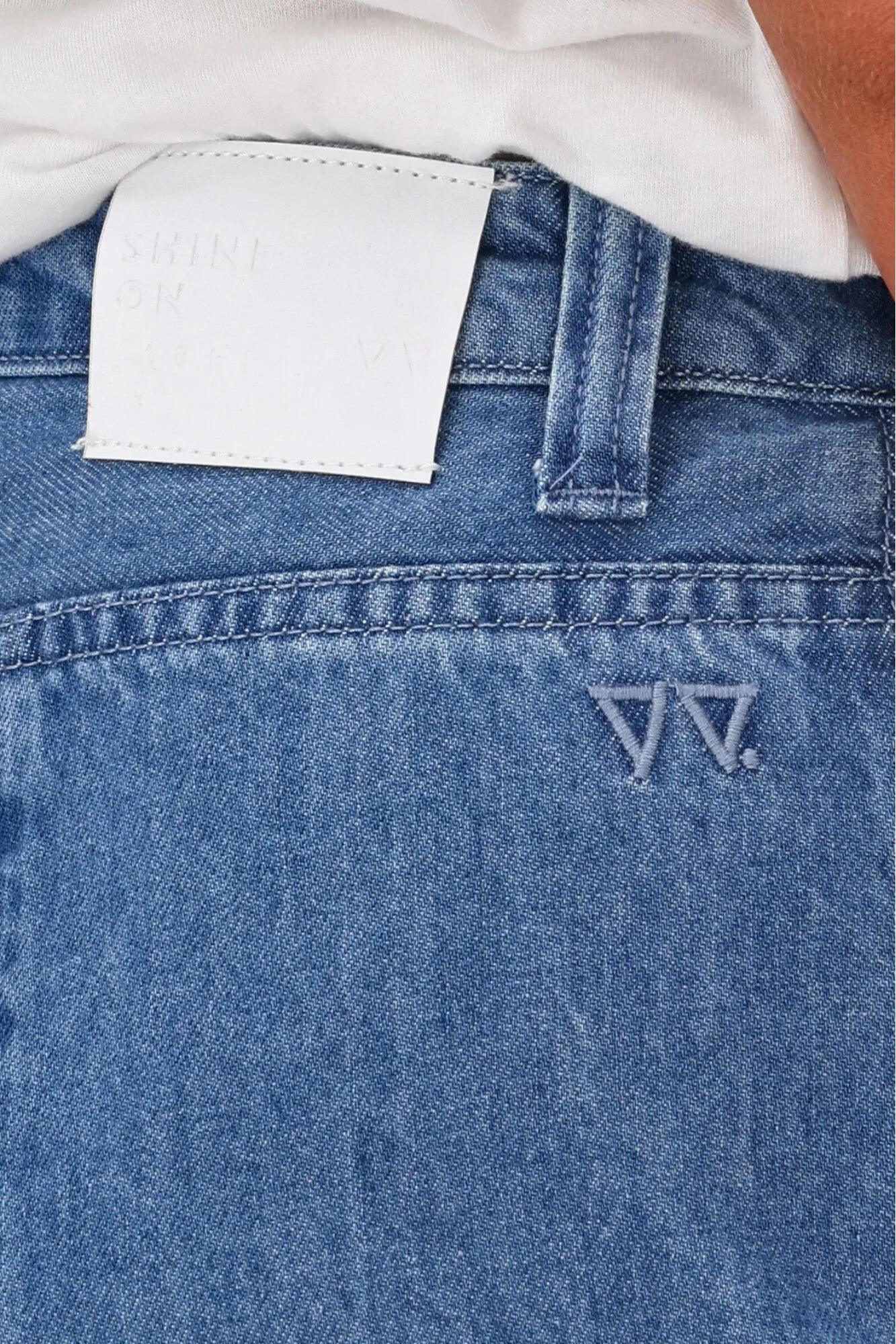 Shine On Label Lachlan Wide Leg Patch Pocket Jeans Indigo