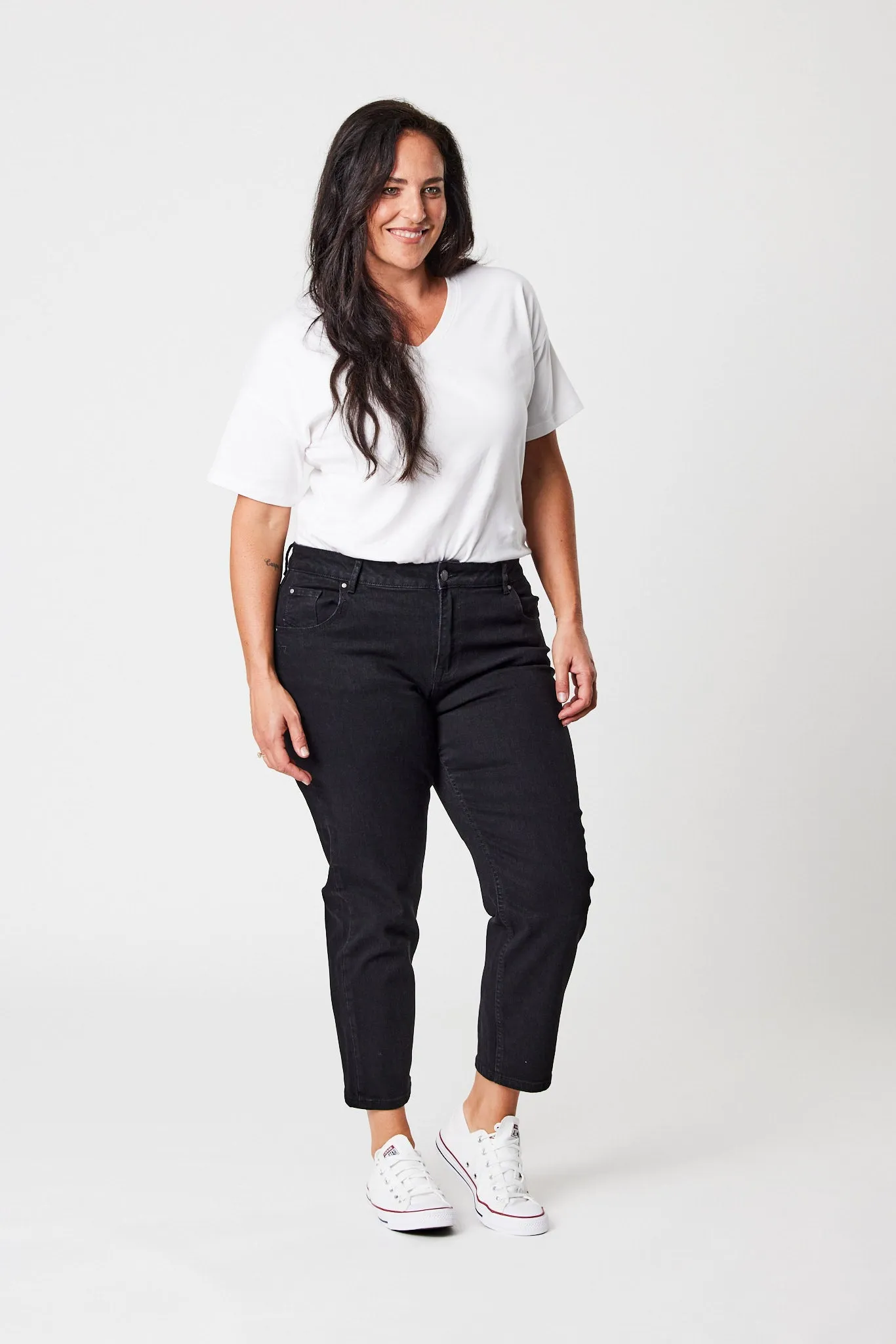 Shine On Label Lennox Straight Leg Jean Black