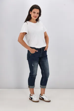 Shine On Label Marlowe Boyfriend Jean Vintage Indigo