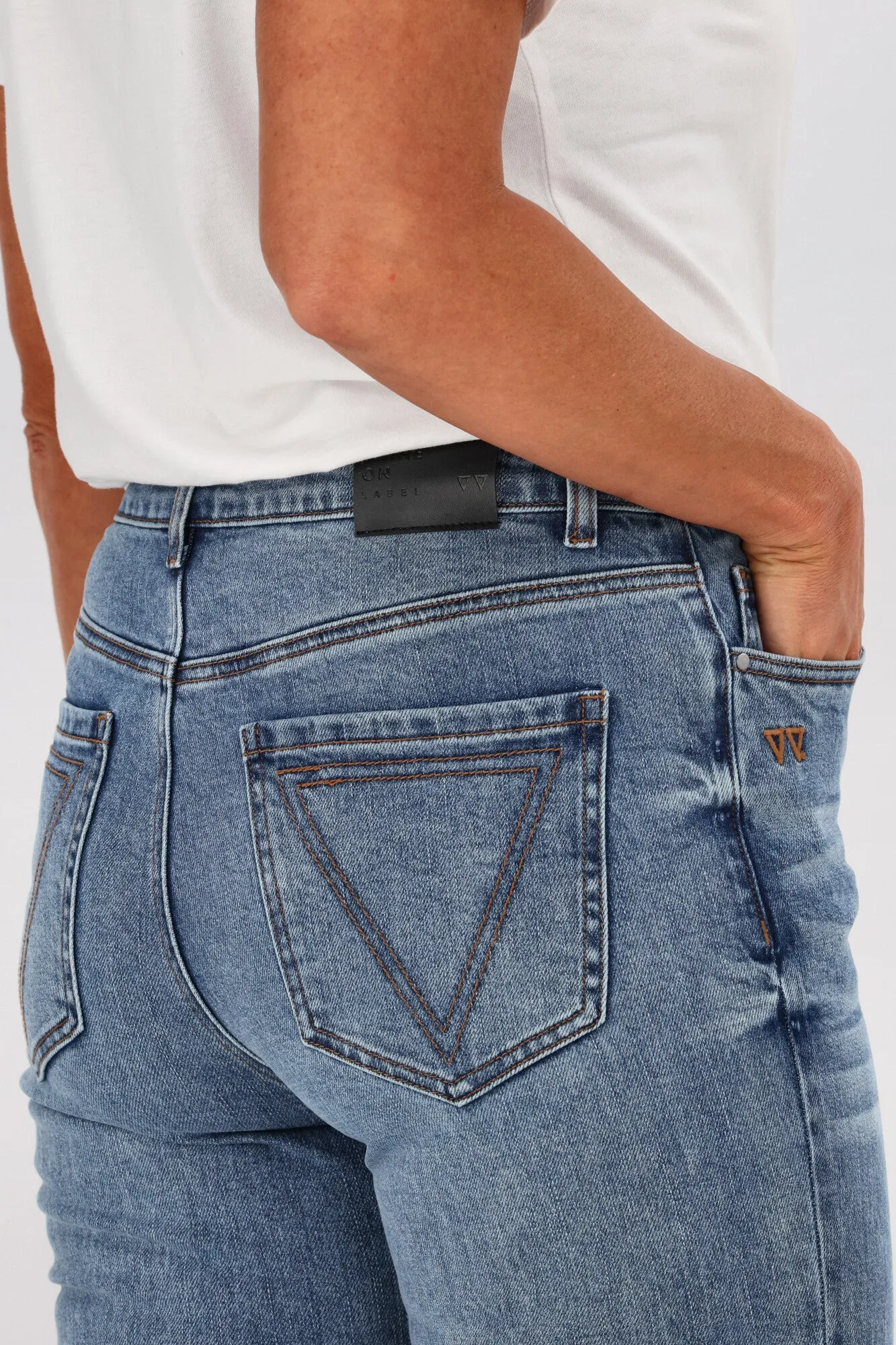 Shine On Label Myles Cropped Flare Vintage Blue