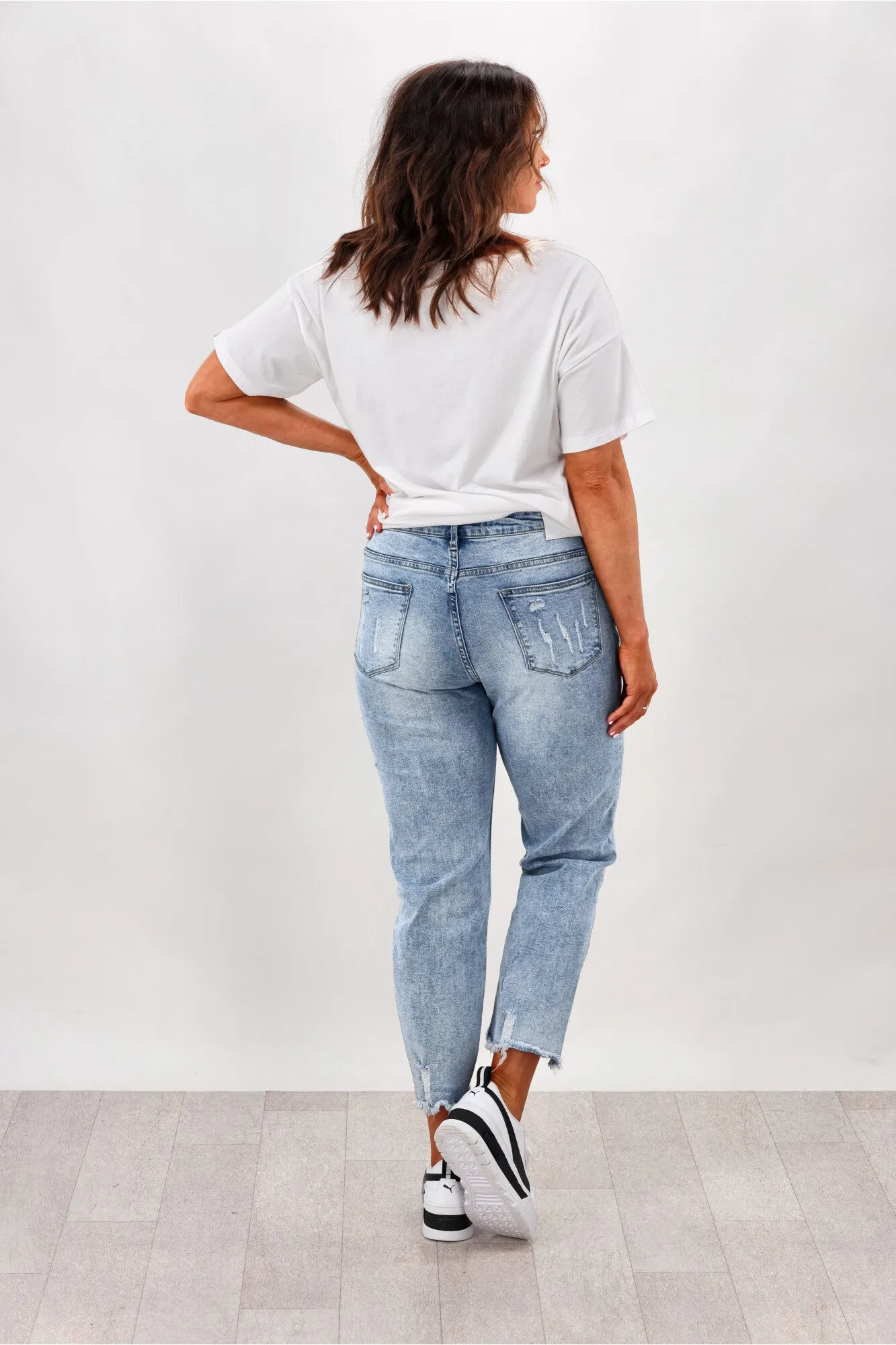 Shine On Label Orlando Boyfriend distressed Jean