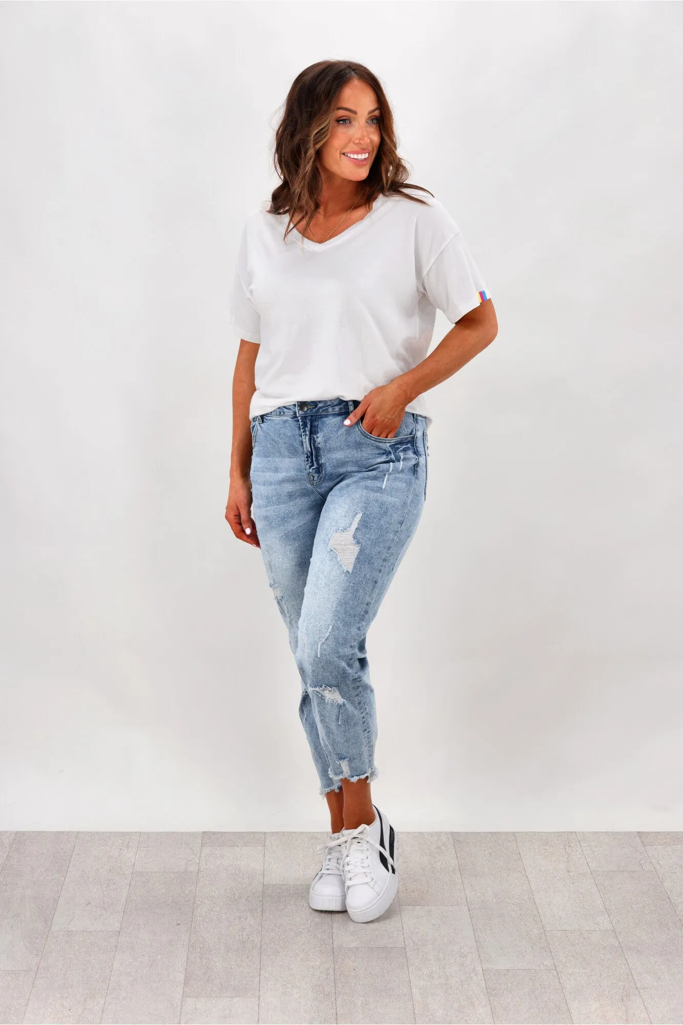 Shine On Label Orlando Boyfriend distressed Jean