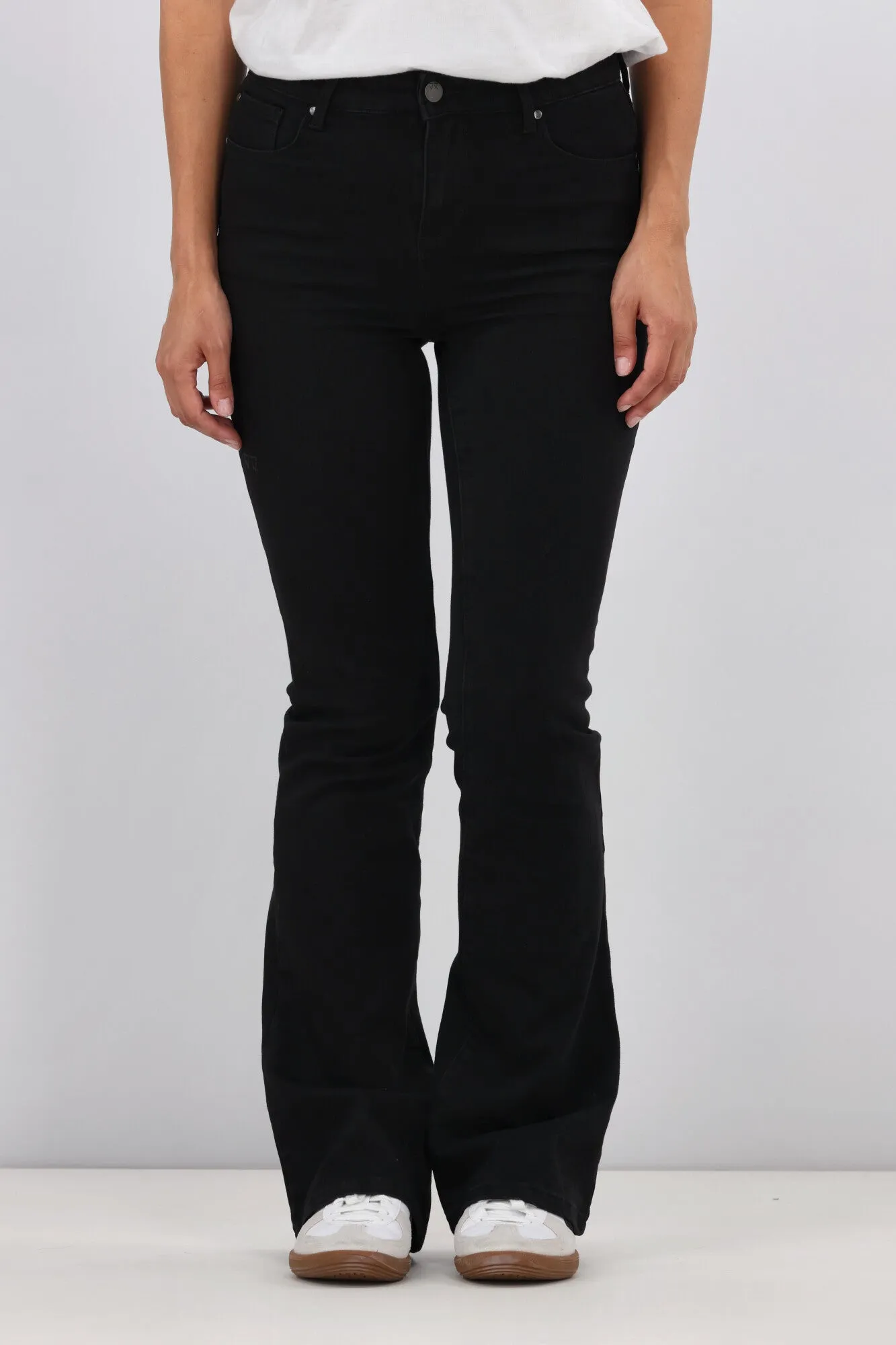 Shine On Label Sculpt Bootleg Jeans Full Length Black