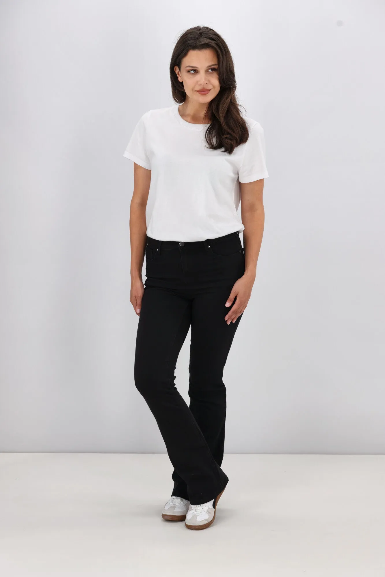 Shine On Label Sculpt Bootleg Jeans Full Length Black