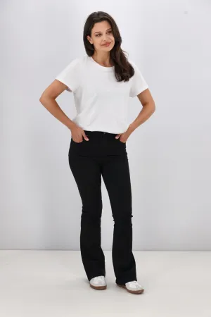 Shine On Label Sculpt Bootleg Jeans Full Length Black