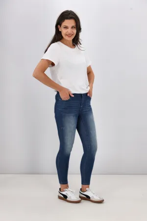 Shine On Label Sculpt Denim Cropped Jean True Blue Wash