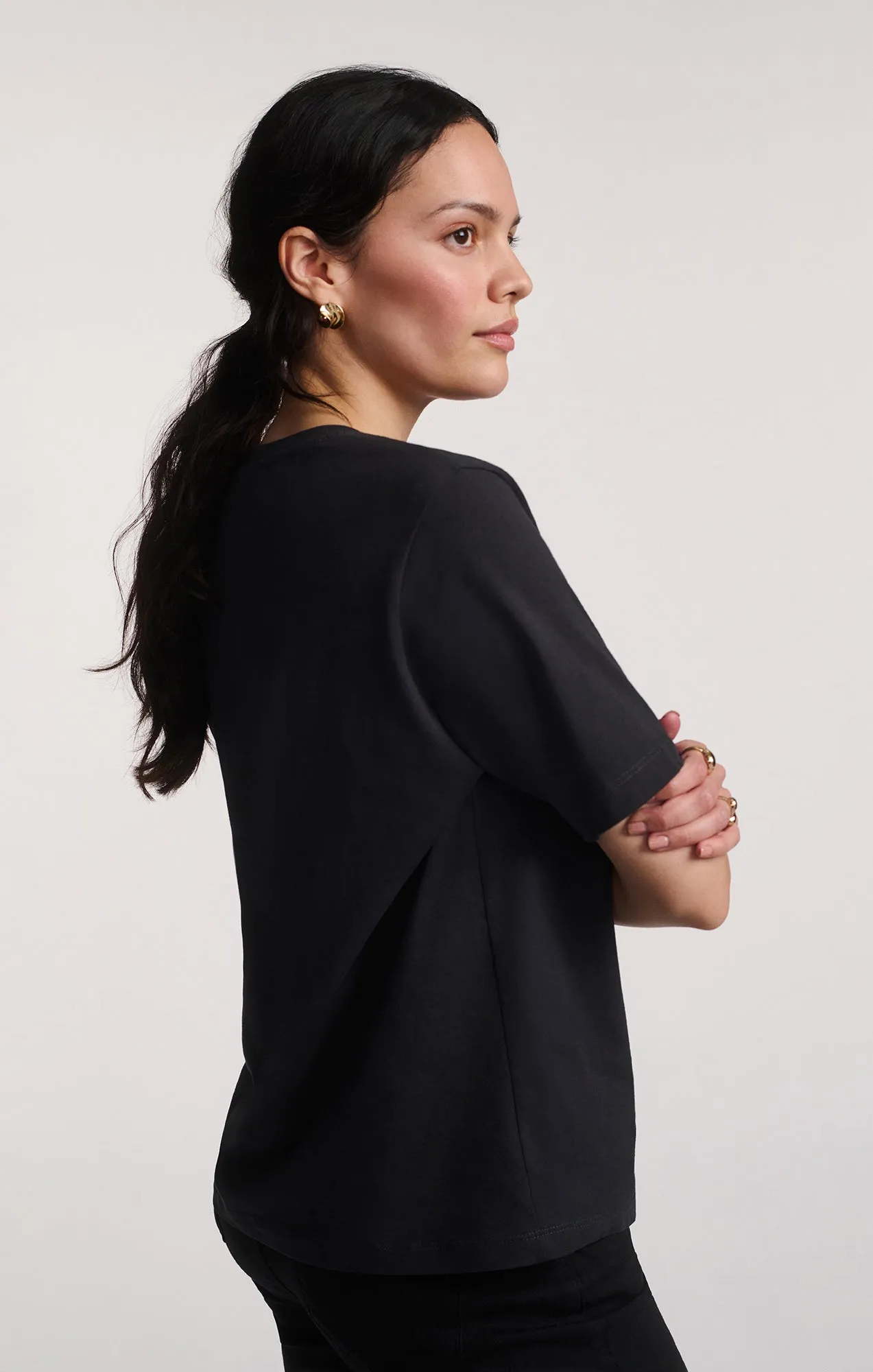 SHORT SLEEVE CREW NECK T-SHIRT IN PHANTOM
