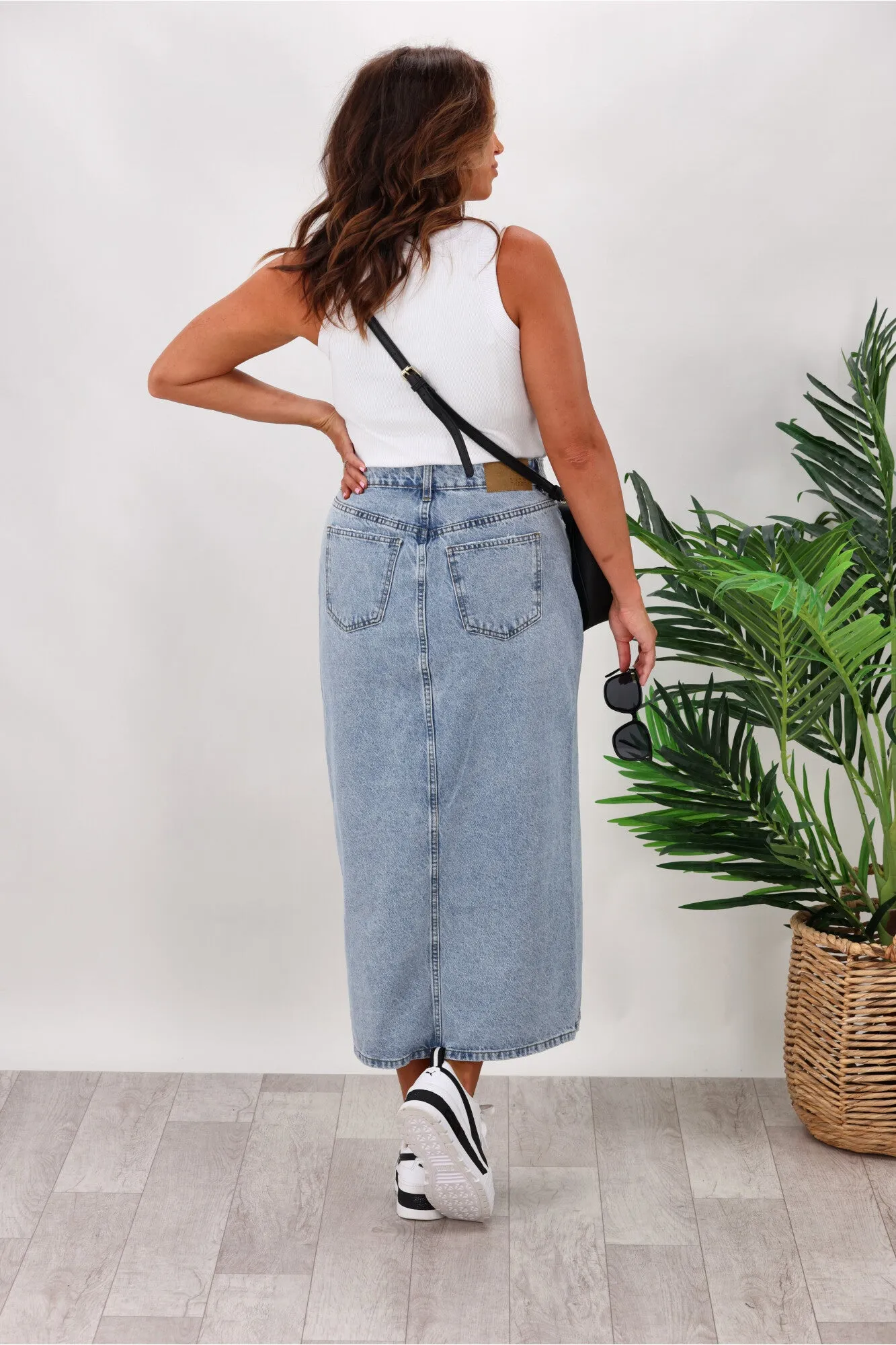 Silent Theory Eva Maxi Skirt Light Blue