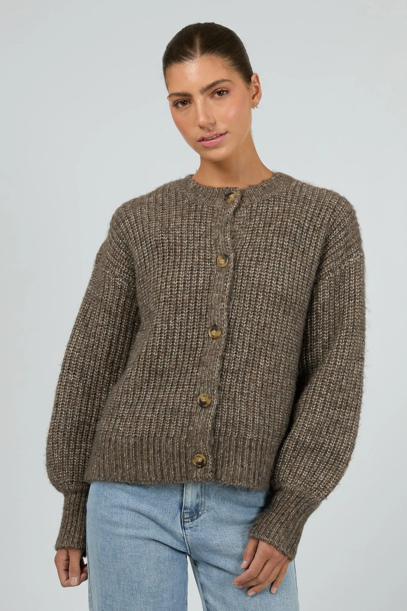Silent Theory Mari Knit Cardigan Brown