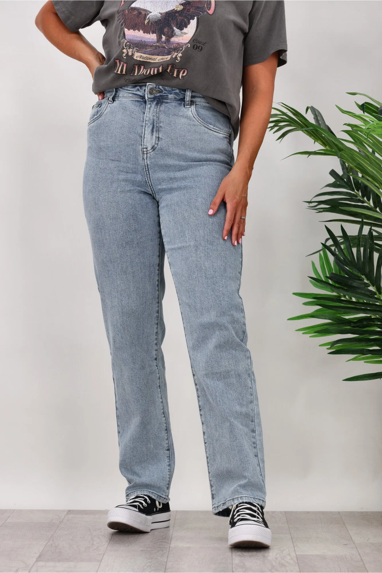 Silent Theory Mila Comfort Straight Jean Light Blue